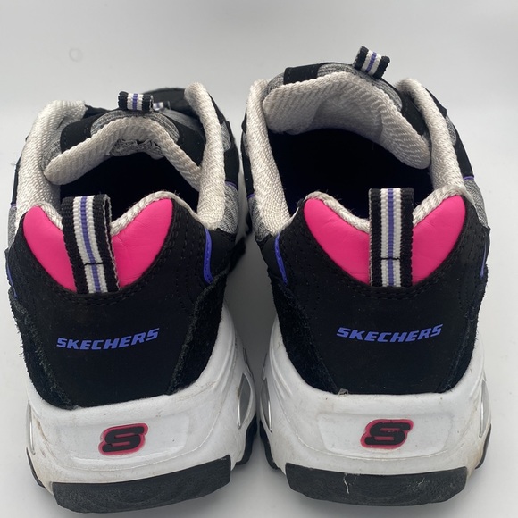 Skechers Women’s D’lites Black/Pink/Purple Sneakers Size 9.5 - Picture 2 of 8